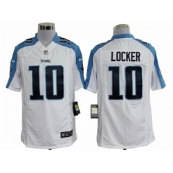 Nike Tennessee Titans 10 Jake Locker whitw Game Jersey