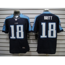 Nike Tennessee Titans 18 Kenny Britt Dark Blue Elite NFL Jersey