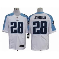 Nike Tennessee Titans 28 Chris Johnson White Elite NFL Jersey
