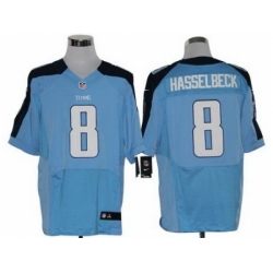 Nike Tennessee Titans 8 Matt Hasselbeck Light Blue Elite NFL Jersey