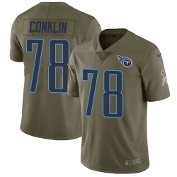 Nike Titans #78 Jack Conklin Olive Mens Stitched NFL Limited 2017 Salute to Service Jersey