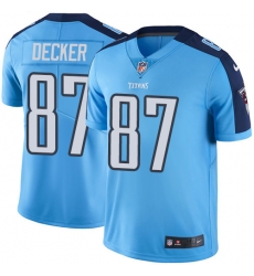 Nike Titans #87 Eric Decker Light Blue Youth Stitched NFL Limited Rush Jersey