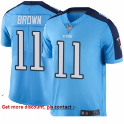 Titans 11 A J  Brown Light Blue Youth Stitched Football Limited Rush Jersey