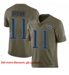 Titans 11 A J  Brown Olive Youth Stitched Football Limited 2017 Salute to Service Jersey