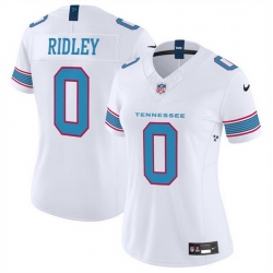 Women Tennessee Titans  0 Calvin Ridley White 2026 F U S E  Vapor Limited Stitched Football Jersey