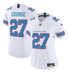 Women Tennessee Titans  27 Eddie George White 2026 F U S E  Vapor Limited Stitched Football Jersey