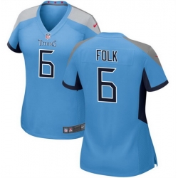 Women Tennessee Titans 6 Nick Folk Light Blue Stitched Football Jersey  Run Small