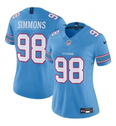 Women Tennessee Titans  98 Jeffery Simmons Light Blue 2026 F U S E  Vapor Limited Stitched Football Jersey