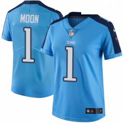 Womens Nike Tennessee Titans 1 Warren Moon Limited Light Blue Rush Vapor Untouchable NFL Jersey