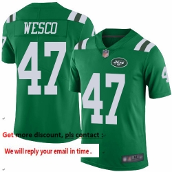 Jets 47 Trevon Wesco Green Men Stitched Football Limited Rush Jersey