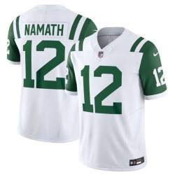 Men New York Jets 12 Joe Namath White Classic Alternate Vapor F U S E  Limited Stitched Football Jersey