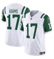 Men New York Jets 17 Davante Adams White 2024 Classic Alternate Vapor F U S E Limited Stitched Football Jersey