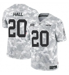 Men New York Jets 20 Breece Hall 2024 F U S E Arctic Camo Salute To Service Limited Stitched Football Jersey