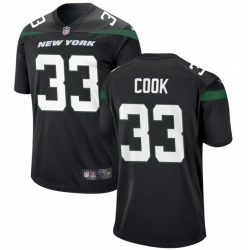 Men New York Jets 33 Dalvin Cook Black Stitched Game Jersey