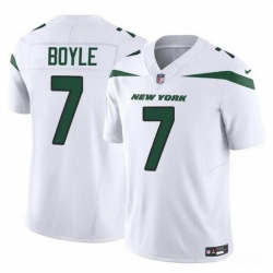Men New York Jets 7 Tim Boyle 2023 F U S E  White Vapor Untouchable Limited Stitched Jersey
