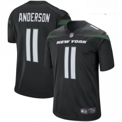 Mens New York Jets 11 Robby Anderson Nike Black Player Game Jersey