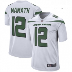 Mens New York Jets 12 Joe Namath Nike Retired Player Game Jersey White