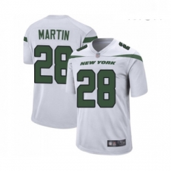 Mens New York Jets 28 Curtis Martin Game White Football Jersey