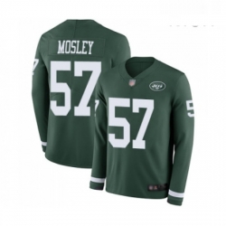 Mens New York Jets 57 CJ Mosley Limited Green Therma Long Sleeve Football Jersey