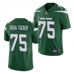Men's New York Jets #75 Alijah Vera-Tucker Green Vapor Untouchable Limited Stitched Jersey