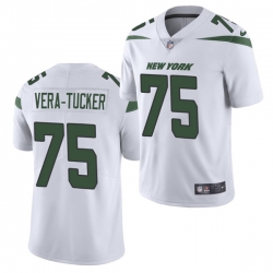 Men's New York Jets #75 Alijah Vera-Tucker White Vapor Untouchable Limited Stitched Jersey