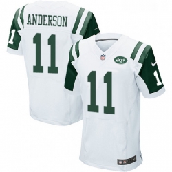 Mens Nike New York Jets 11 Robby Anderson Elite White NFL Jersey