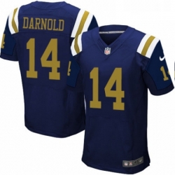 Mens Nike New York Jets 14 Sam Darnold Elite Navy Blue Alternate NFL Jersey