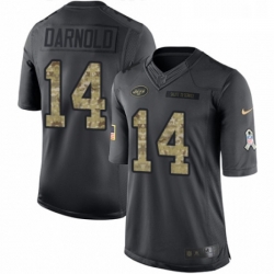 Mens Nike New York Jets 14 Sam Darnold Limited Black 2016 Salute to Service NFL Jersey