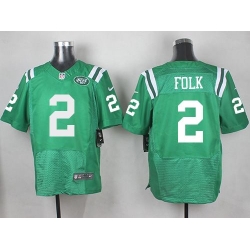 Nike Jets #2 Nick Folk Green Mens Stitched NFL Elite Rush Jersey