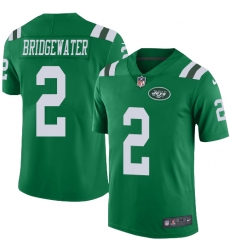 Nike Jets #2 Teddy Bridgewater Green Mens Stitched NFL Limited Rush Jersey