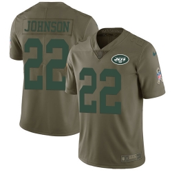 Nike Jets #22 Trumaine Johnson Olive Mens Stitched NFL Limited 2017 Salute To Service Jersey