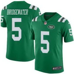 Nike Jets 5 Teddy Bridgewater Green Color Rush Limited Jersey