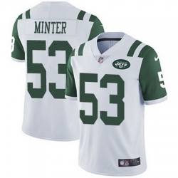 Nike Jets #53 Kevin Minter White Mens Stitched NFL Vapor Untouchable Limited Jersey