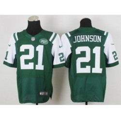 Nike New York Jets 21 Chris Johnson Green Elite NFL Jersey