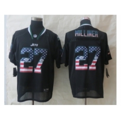 Nike New York Jets 27 Dee Milliner Black Elite USA Flag Fashion NFL Jersey