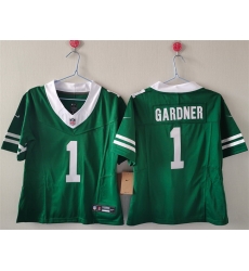 Women New York Jets 1 Ahmad Gardner Green F U S E Vapor Stitched Jersey Women New York Jets 1 Ahmad Gardner Green F U S E Vapor Stitched Jersey