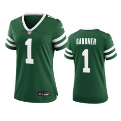 Women New York Jets 1 Sauce Gardner Green 2024 Stitched Football Jersey