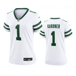Women New York Jets 1 Sauce Gardner White 2024 Stitched Football Jersey