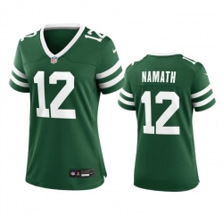 Women New York Jets 12 Joe Namath Green 2024 Stitched Football Jersey
