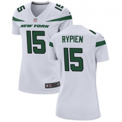 Women New York Jets 15 Brett Rypien White Stitched Football Jersey 28Run Small 29
