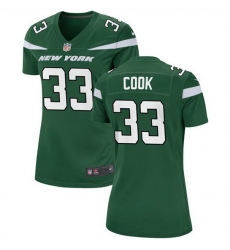 Women New York Jets 33 Dalvin Cook Green Stitched Football Jersey  Run Small