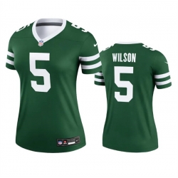 Women New York Jets 5 Garrett Wilson Green 2024 Stitched Football Jersey