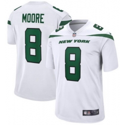 Youth New York Jets Elijah Moore #8 White Vapor Limited Stitched Football Jersey
