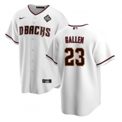Men Arizona Diamondbacks 23 Zac Gallen White 2023 World Series Cool Base Stitched Baseball Jersey