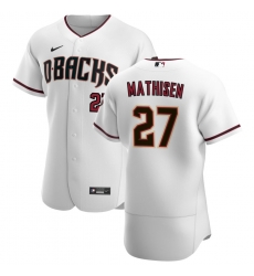 Men Arizona Diamondbacks 27 Wyatt Mathisen Men Nike White Crimson Flex Base Home Team MLB Jersey