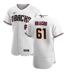 Men Arizona Diamondbacks 61 Silvino Bracho Men Nike White Crimson Flex Base Home Team MLB Jersey