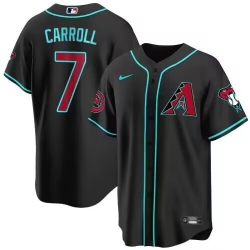Men Arizona Diamondbacks 7 Corbin Carroll 2023 24 Black Cool Base Stitched Baseball Jersey