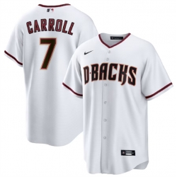 Men Arizona Diamondbacks 7 Corbin Carroll White Cool Base Stitched Baseball Jersey