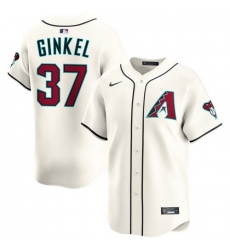 Men Arizona Diamondbacks Nike Home Limited Jersey Cream Ginkel Kevin 37