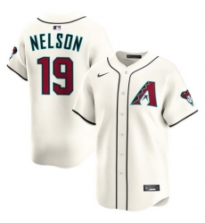 Men Arizona Diamondbacks Nike Home Limited Jersey Cream Nelson Ryne 19